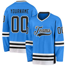 Load image into Gallery viewer, Custom Powder Blue Black-White Hockey Jersey