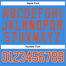 Load image into Gallery viewer, Custom Powder Blue Orange-White Hockey Jersey