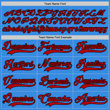 Load image into Gallery viewer, Custom Powder Blue Red-Black Hockey Jersey