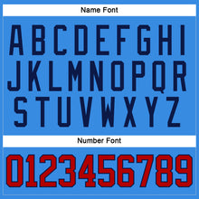 Load image into Gallery viewer, Custom Powder Blue Red-Navy Hockey Jersey