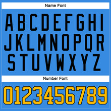 Load image into Gallery viewer, Custom Powder Blue Gold-Black Hockey Jersey