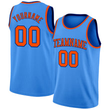 Load image into Gallery viewer, Custom Powder Blue Orange-Royal Authentic Basketball Jersey