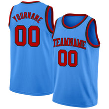 Load image into Gallery viewer, Custom Powder Blue Red-Black Authentic Basketball Jersey