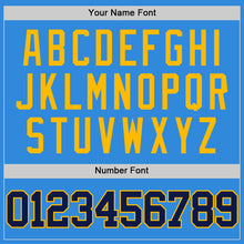 Load image into Gallery viewer, Custom Powder Blue Navy-Gold Authentic Basketball Jersey