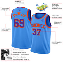 Load image into Gallery viewer, Custom Powder Blue Purple-Orange Authentic Basketball Jersey