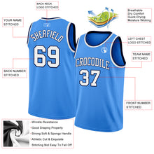 Load image into Gallery viewer, Custom Powder Blue White-Navy Authentic Basketball Jersey