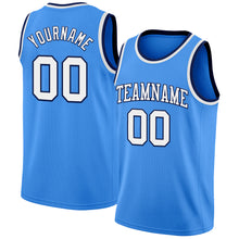 Load image into Gallery viewer, Custom Powder Blue White-Navy Authentic Basketball Jersey