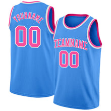Load image into Gallery viewer, Custom Powder Blue Pink-White Authentic Basketball Jersey