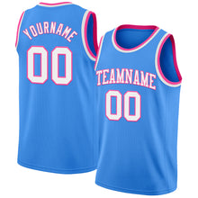 Load image into Gallery viewer, Custom Powder Blue White-Pink Authentic Basketball Jersey