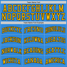 Load image into Gallery viewer, Custom Powder Blue Black-Gold Authentic Basketball Jersey