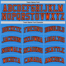 Load image into Gallery viewer, Custom Powder Blue Orange-Black Authentic Basketball Jersey