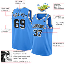 Load image into Gallery viewer, Custom Powder Blue Black-White Authentic Basketball Jersey