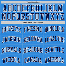 Load image into Gallery viewer, Custom Powder Blue Navy-White Authentic Basketball Jersey
