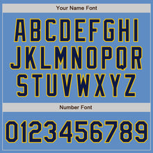 Load image into Gallery viewer, Custom Powder Blue Navy-Yellow Authentic Baseball Jersey