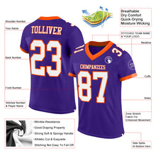 Load image into Gallery viewer, Custom Purple White-Orange Mesh Authentic Football Jersey