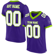 Load image into Gallery viewer, Custom Purple White-Neon Green Mesh Authentic Football Jersey