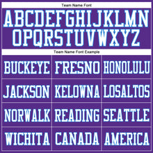 Load image into Gallery viewer, Custom Purple White-Powder Blue Mesh Authentic Football Jersey