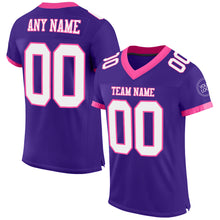 Load image into Gallery viewer, Custom Purple White-Pink Mesh Authentic Football Jersey