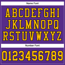 Load image into Gallery viewer, Custom Purple Gold-Black Mesh Authentic Football Jersey