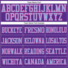 Load image into Gallery viewer, Custom Purple Light Blue-Pink Mesh Authentic Football Jersey