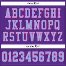 Load image into Gallery viewer, Custom Purple Light Blue-Pink Mesh Authentic Football Jersey