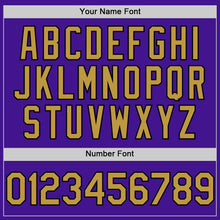 Load image into Gallery viewer, Custom Purple Old Gold-Black Mesh Authentic Throwback Baseball Jersey