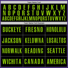 Load image into Gallery viewer, Custom Purple Black-Neon Green Authentic Baseball Jersey