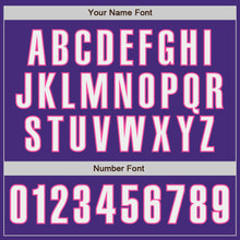 Load image into Gallery viewer, Custom Purple White-Pink Authentic Baseball Jersey