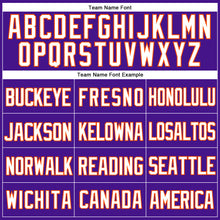 Load image into Gallery viewer, Custom Purple White-Orange Mesh Authentic Throwback Baseball Jersey