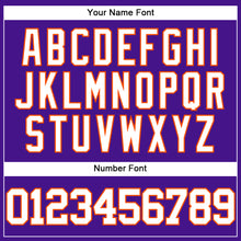 Load image into Gallery viewer, Custom Purple White-Orange Mesh Authentic Throwback Baseball Jersey