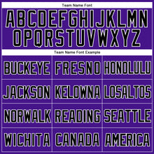 Load image into Gallery viewer, Custom Purple Black-White Mesh Authentic Throwback Baseball Jersey