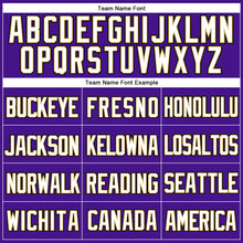 Load image into Gallery viewer, Custom Purple Old Gold-Black Mesh Authentic Throwback Baseball Jersey