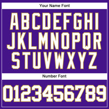 Load image into Gallery viewer, Custom Purple White-Old Gold Mesh Authentic Throwback Baseball Jersey