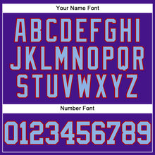 Load image into Gallery viewer, Custom Purple Light Blue-Red Mesh Authentic Throwback Baseball Jersey