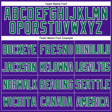Load image into Gallery viewer, Custom Purple Kelly Green-White Mesh Authentic Throwback Baseball Jersey