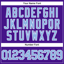 Load image into Gallery viewer, Custom Purple Light Blue-White Mesh Authentic Throwback Baseball Jersey