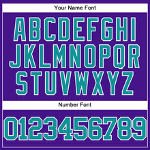 Load image into Gallery viewer, Custom Purple Teal-White Mesh Authentic Throwback Baseball Jersey