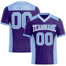 Load image into Gallery viewer, Custom Purple Light Blue-White Authentic Football Jersey