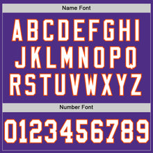 Load image into Gallery viewer, Custom Purple White-Orange Mesh Authentic Throwback Football Jersey