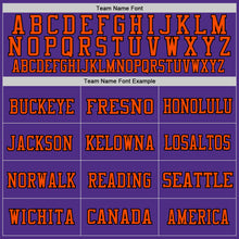 Load image into Gallery viewer, Custom Purple Orange-Black Mesh Authentic Throwback Football Jersey