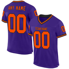 Load image into Gallery viewer, Custom Purple Orange-Black Mesh Authentic Throwback Football Jersey