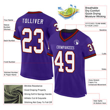 Load image into Gallery viewer, Custom Purple Red-Black Mesh Authentic Throwback Football Jersey