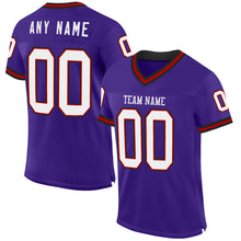 Load image into Gallery viewer, Custom Purple Red-Black Mesh Authentic Throwback Football Jersey