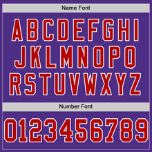 Load image into Gallery viewer, Custom Purple Red-White Mesh Authentic Throwback Football Jersey