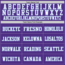 Load image into Gallery viewer, Custom Purple Light Blue-White Mesh Authentic Throwback Football Jersey