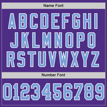 Load image into Gallery viewer, Custom Purple Light Blue-White Mesh Authentic Throwback Football Jersey