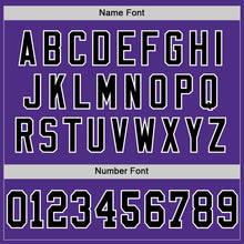 Load image into Gallery viewer, Custom Purple Black-White Mesh Authentic Throwback Football Jersey