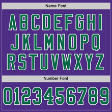 Load image into Gallery viewer, Custom Purple Kelly Green-White Mesh Authentic Throwback Football Jersey