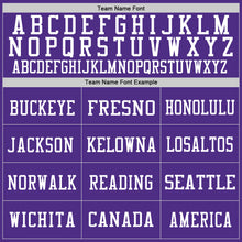 Load image into Gallery viewer, Custom Purple White-Kelly Green Mesh Authentic Throwback Football Jersey