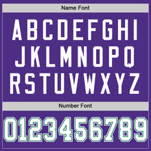 Load image into Gallery viewer, Custom Purple White-Kelly Green Mesh Authentic Throwback Football Jersey
